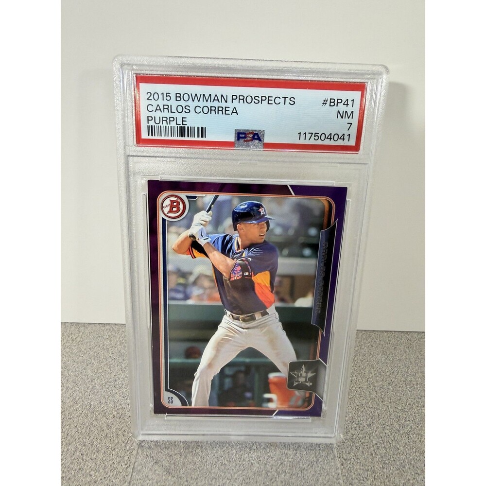 2015 Bowman - Prospects Carlos Correa #BP41 Purple 232/250 (RC) PSA 7 Nm Astros